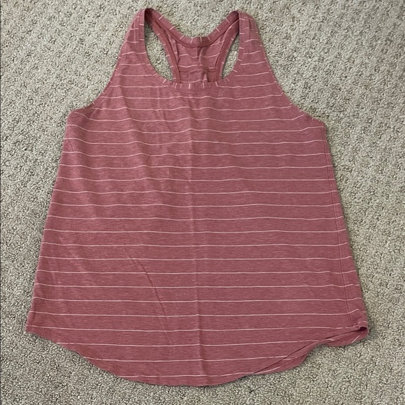 lululemon athletica Tops - Lululemon Striped Pink Racerback Athletic Tank Top